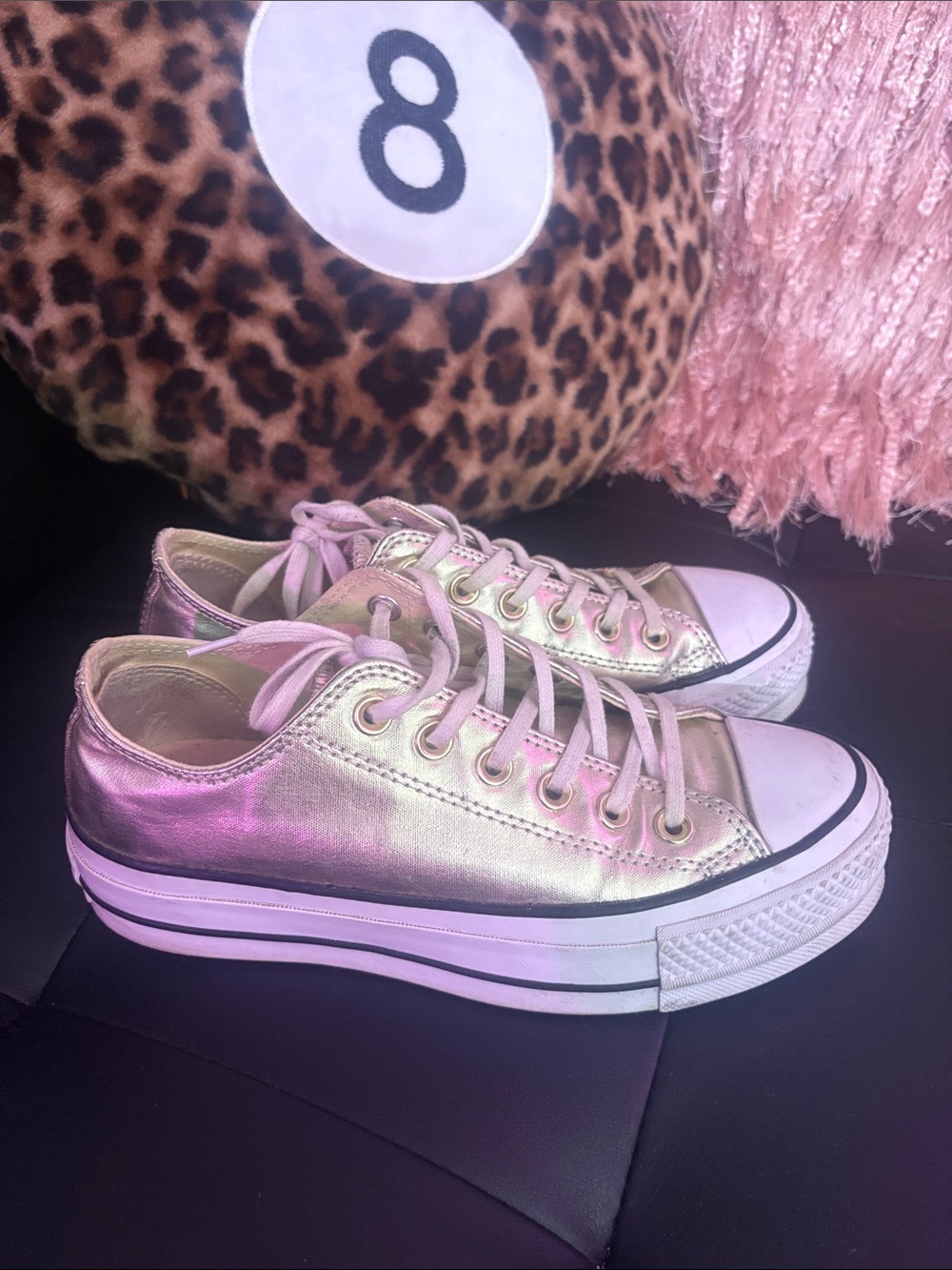 Converse Metallic gold Low-Top Lace-Up Sneakers for Women